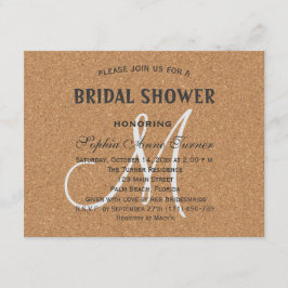 ワイ素朴ンコーク結婚ズモノグラムブライダルシャワー 招待状