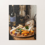 ワイ素朴ンチーズプラッタおいしい食べ物 ジグソーパズル<br><div class="desc">ワインとチーズの素朴なセッティングを特徴とする美味しいデザイン#food #tasty #gastronomy #cheese #wine #walnuts#rustic #crackers #gifts #fun #games#giftのcobを提供する</div>