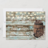 ワイ素朴ンバレルカントリーフローラブライダルシャワー 招待状 (正面)