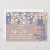 ワイ素朴ンバレルグレープつる植物ワイナリーブライダルシャワー 招待状 (正面)