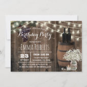 ワイ素朴ンバレルフローラジャーワイナリー誕生日 招待状 (正面)