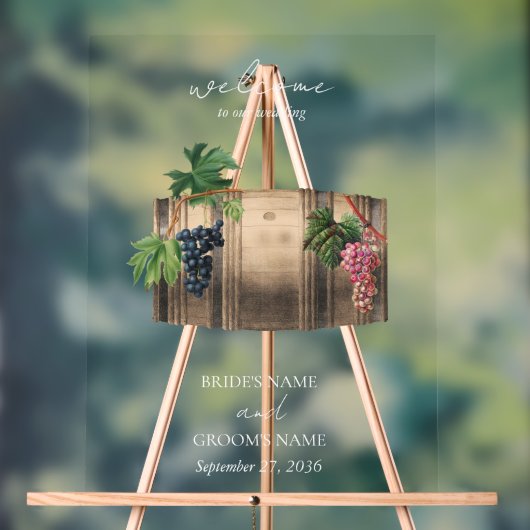 ワイ素朴ンバレルワイナリーヴィネヤードズ結婚ズ アクリルサイン (ニュートラル)