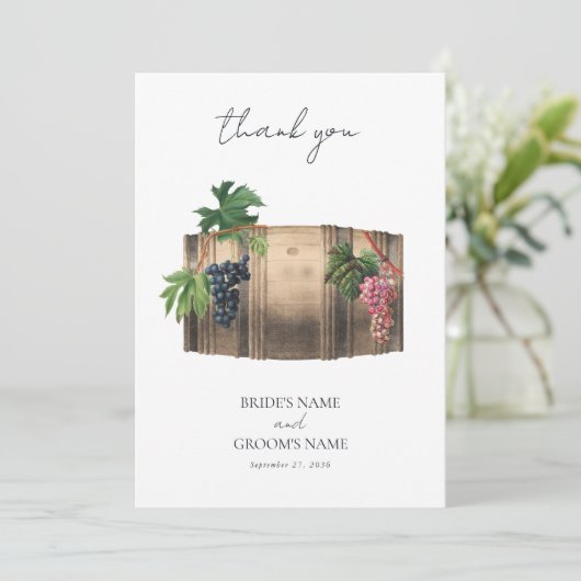 ワイ素朴ンバレルワイナリーヴィネヤードズ結婚ズ サンキューカード (スタンド正面)
