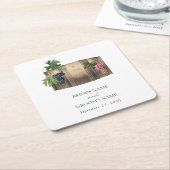 ワイ素朴ンバレルワイナリーヴィネヤードズ結婚ズ スクエアペーパーコースター (アングル)