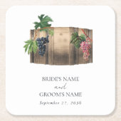 ワイ素朴ンバレルワイナリーヴィネヤードズ結婚ズ スクエアペーパーコースター (正面)