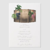 ワイ素朴ンバレルワイナリーヴィネヤードズ結婚ズ ベラム紙招待状 (正面)