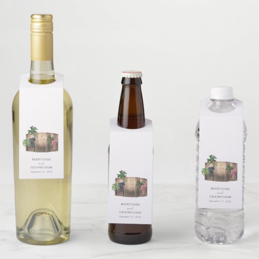 ワイ素朴ンバレルワイナリーヴィネヤードズ結婚ズ ボトルネックタグ (インサイチュ)