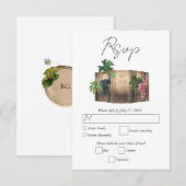 ワイ素朴ンバレルワイナリーヴィネヤードズ結婚ズ 出欠カード (正面/裏面)