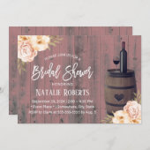 ワイ素朴ンバレルヴィンテージフローラブライダルシャワー 招待状 (正面/裏面)