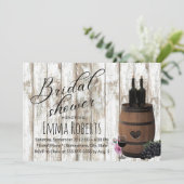 ワイ素朴ンバレル風化木材ブライダルシャワー 招待状 (スタンド正面)