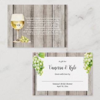 ワイ素朴ンボトル表示ブライダルシャワーラベル エンクロージャーカード
