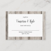 ワイ素朴ンボトル表示ブライダルシャワーラベル エンクロージャーカード (裏面)