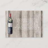 ワイ素朴ンボトル表示ブライダルシャワーラベル エンクロージャーカード (正面)