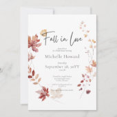 ワイ素朴ンラスト離れ秋インラブブライダルシャワー 招待状 (正面)