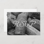 ワイ素朴ン·コルク式RSVP、3エントリー付き 出欠カード (正面/裏面)