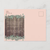 ワイ素朴ン&赤面フローラフォトブライダルシャワー インビテーションポストカード (裏面)