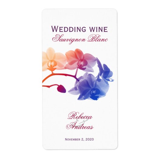 ワイ結婚ンのパーソナライズされた若々しいラベル ラベル (正面)