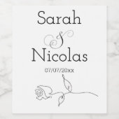 ワイ結婚ンのミニマパーソナライズされたリスト ワインラベル (シングルラベル)