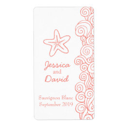 ワイ結婚ンは珊瑚のラベルを好みパーソナライズされたにする ラベル