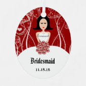 ワイ結婚ンズガウンのブライドメイドのクリスマス装飾 メタルオーナメント (正面)