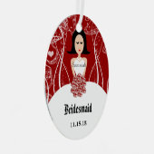 ワイ結婚ンズガウンのブライドメイドのクリスマス装飾 メタルオーナメント (正面右)