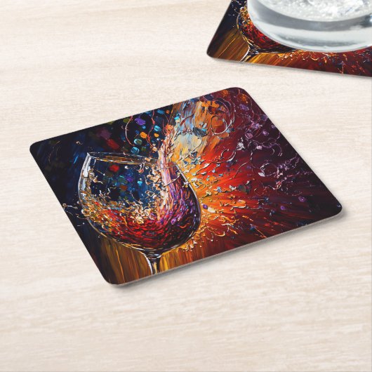 ワイ絵を描ン スクエアペーパーコースター (アングル)