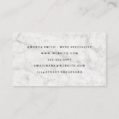 ワイ芸術的ンボトルとカップ 名刺 (裏面)