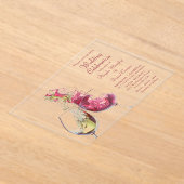 ワイ赤と白ンダン結婚スお祝い アクリル招待状 (レイダウン)