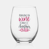 ワイ走ンとクリスマス応援 ステムなしワイングラス (正面)