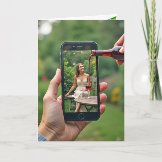 ワイ頭が切れるン注ぎ付きの電話女性 カード (正面)