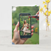 ワイ頭が切れるン注ぎ付きの電話女性 カード (黄色い花)