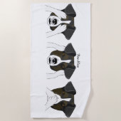 ワウを振る ビーチタオル (正面)