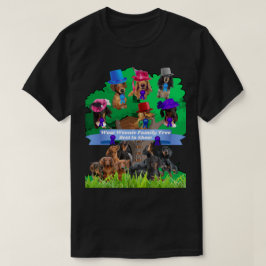 ワウウインナソーセージファミリーツリーブラックティーシャツメンズ/レディース Tシャツ