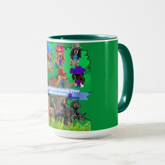 ワウウインナソーセージファミリーツリー2トーンコーヒーマグ マグカップ (正面右)