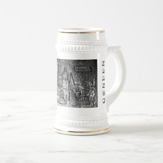ワウエルキャッスルクラクフポーランドペウターマグ ビールジョッキ (正面右)