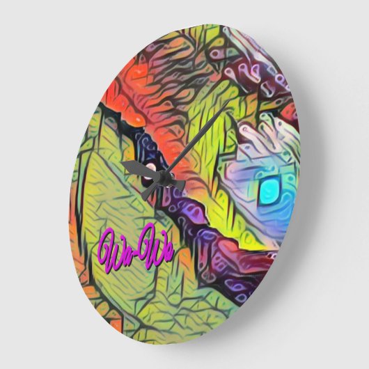 ワウォウェーブNFTアートサンセットバイザシー36 ラージ壁時計 (傾斜)