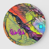 ワウォウェーブNFTアートサンセットバイザシー36 ラージ壁時計 (正面)