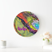 ワウォウェーブNFTアートサンセットバイザシー36 ラージ壁時計 (ホーム)