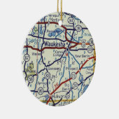 ワウケシャヴィンテージの地図 セラミックオーナメント (右)