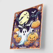 ワウハロウィーンスリル スクエア壁時計 (傾斜)