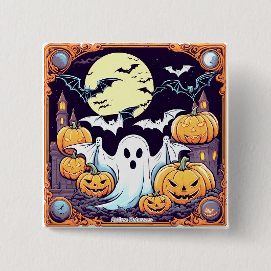 ワウハロウィーンスリル 缶バッジ (正面)