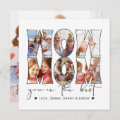 ワウママ引用文モダンホワイト6フォトコラージホリデー シーズンカード (正面/裏面)