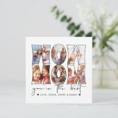 ワウママ引用文モダンホワイト6フォトコラージホリデー シーズンカード (スタンド正面)