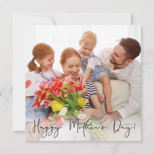 ワウママ引用文モダンホワイト6フォトコラージホリデー シーズンカード (裏面)