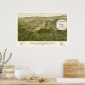 ワウワトサ， WIパノラママップ – 1892 ポスター (キッチン)