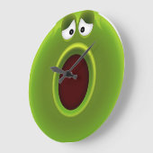 ワウ! 時間は飛びます! かわいい漫画"WOW!" カエル ラージ壁時計 (傾斜)