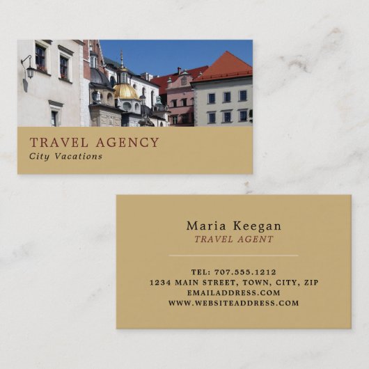 ワエル大聖堂，クラクフ，旅行代理店 名刺 (正面/裏面)