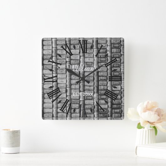 ワエレガントインパーソナライズされたコルクスクウェア壁時計 スクエア壁時計 (ホーム)