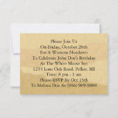 ワォ！西洋風のバックスキンパーティの招待状 招待状 (裏面)