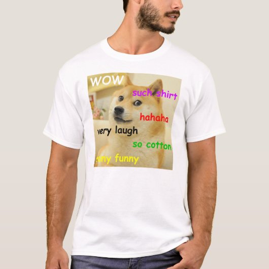 ワオすごいドージ犬ミーム面白Tシャツ Tシャツ (正面)